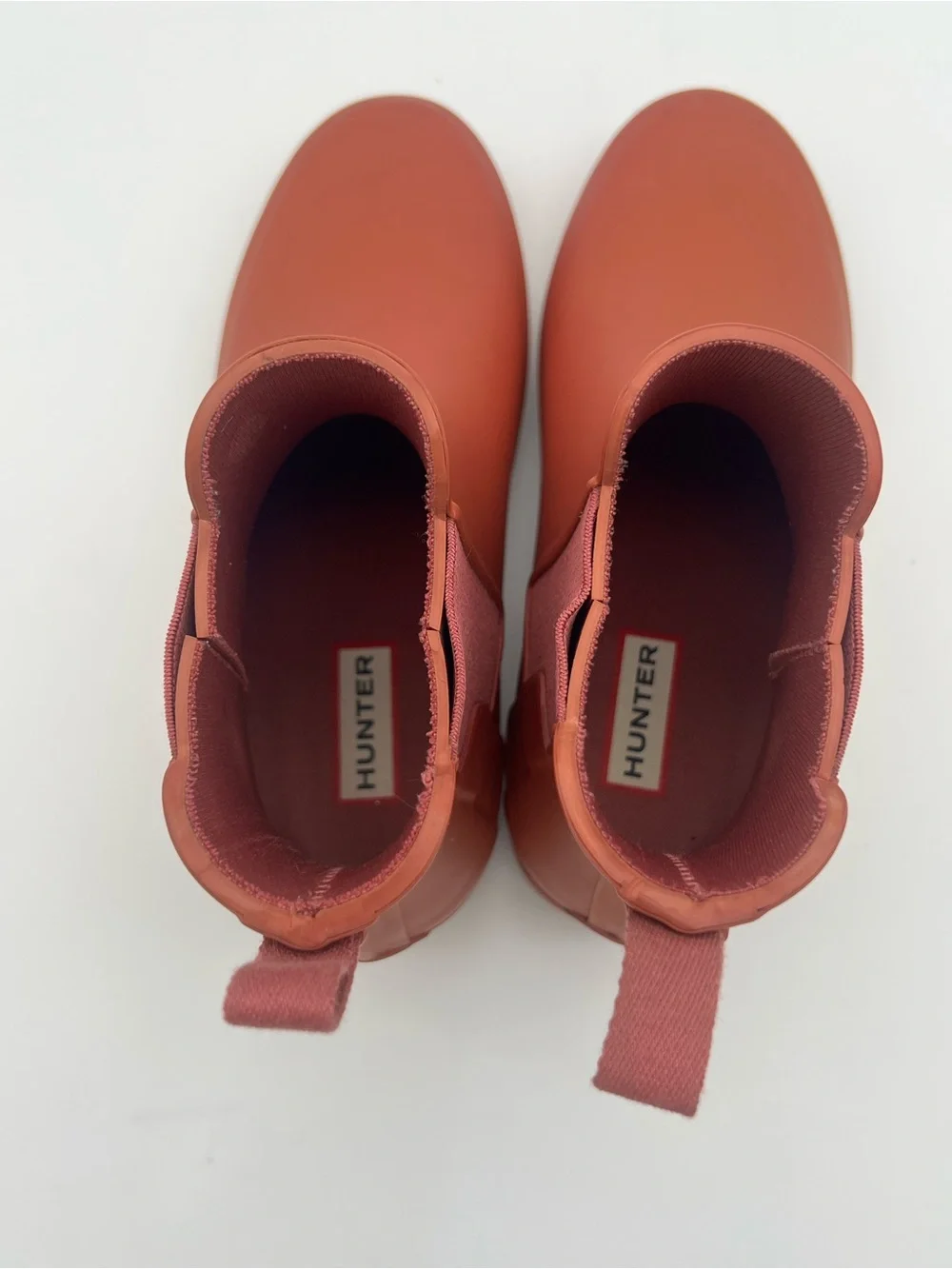 Hunter Women's Chelsea Rain Boots Rust Red refined size 6 short shoes slip on - Picture 10 of 10